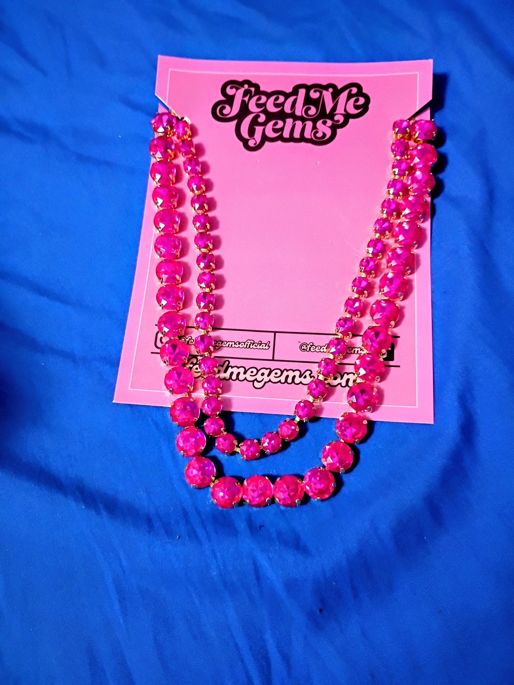 Feed Me Gems Hot Pink Double-Strand Crystal Necklace